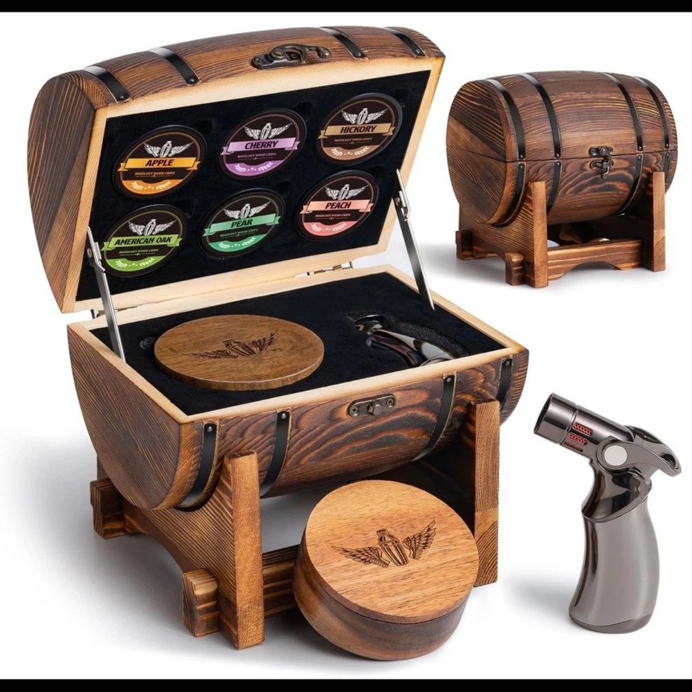 Whiskey Smoker Kit with Torch and Wood Chips BRAND NEW